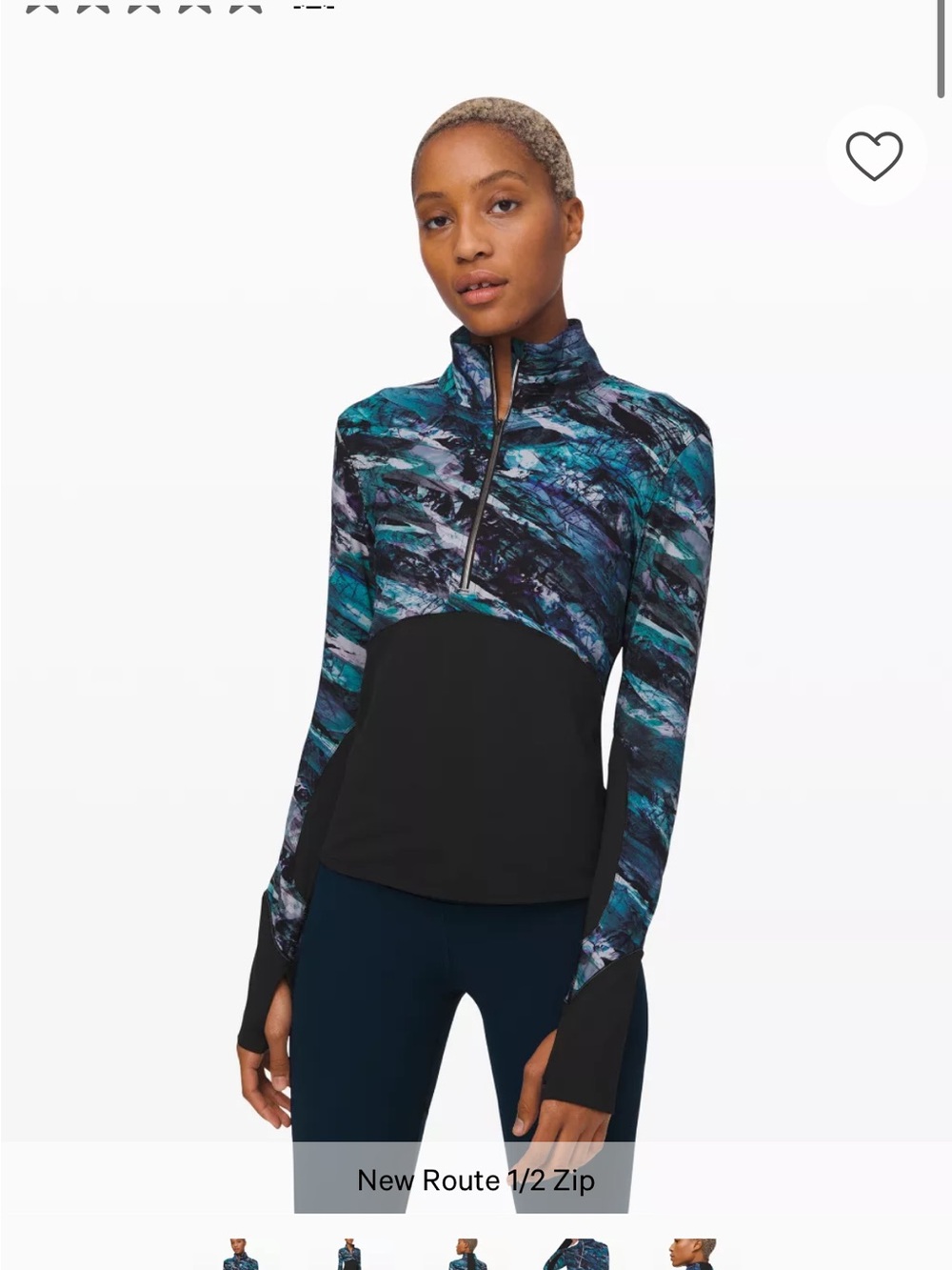 lululemon athletica Teal & Black Half-Zip Pullover